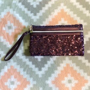 NWOT Mark Purple Sparkle Wristlet
